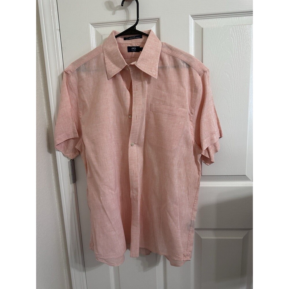 LINCS David Chu Men’s Shirt 100% Linen Button Up Size Large